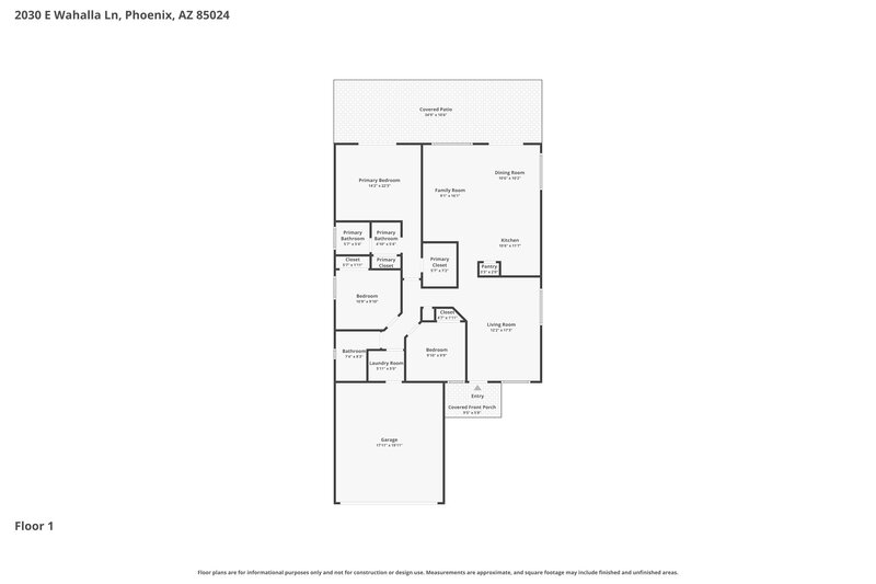 2,115/Mo, 2030 E Wahalla Ln Phoenix, AZ 85024 Floor Plan View