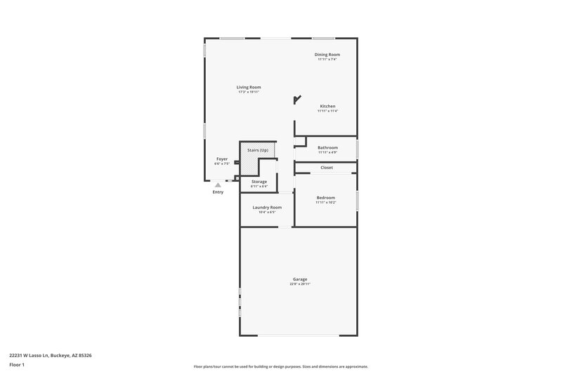 1,785/Mo, 22231 W Lasso Ln Buckeye, AZ 85326 Floor Plan View