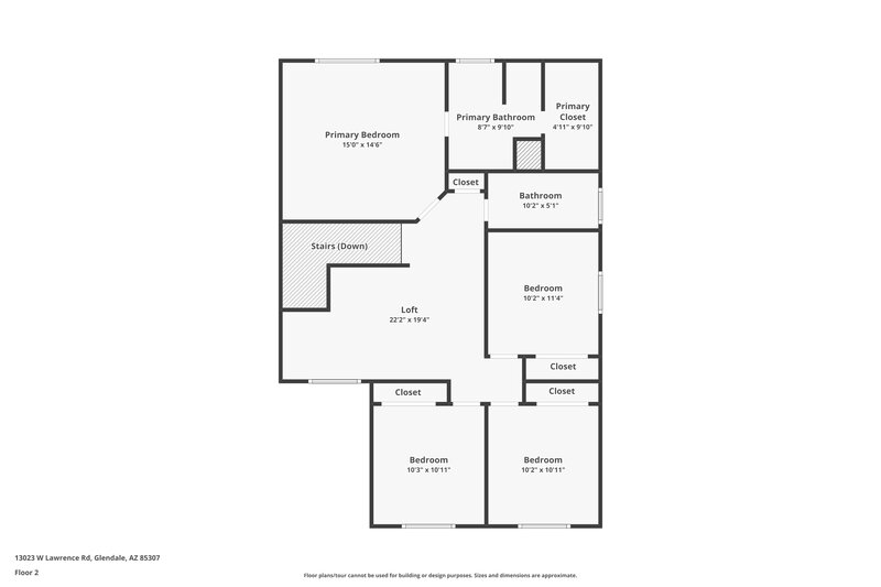 1,990/Mo, 13023 W Lawrence Road Glendale, AZ 85307 Floor Plan View 2