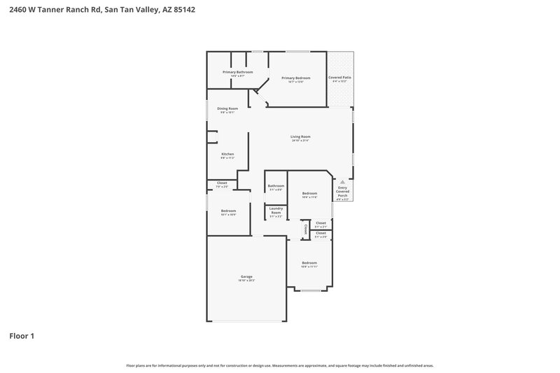 1,830/Mo, 2460 W Tanner Ranch Road San Tan Valley, AZ 85142 Floor Plan View
