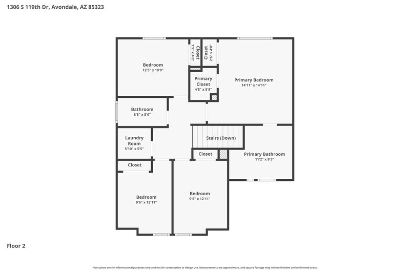 2,050/Mo, 1306 S 119th Drive Avondale, AZ 85323 Floor Plan View 2