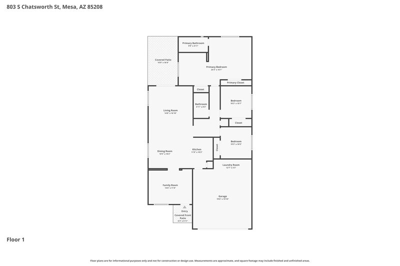 2,145/Mo, 803 S Chatsworth Street Mesa, AZ 85208 Floor Plan View