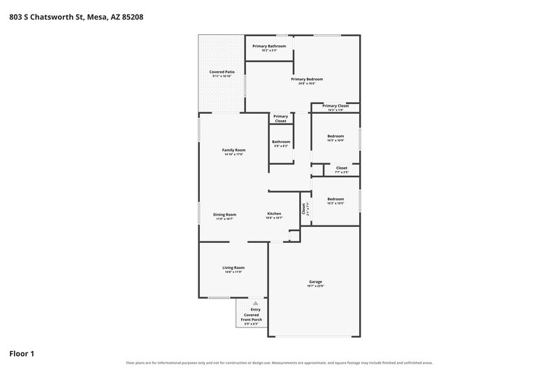 2,110/Mo, 803 S Chatsworth Mesa, AZ 85208 Floor Plan View