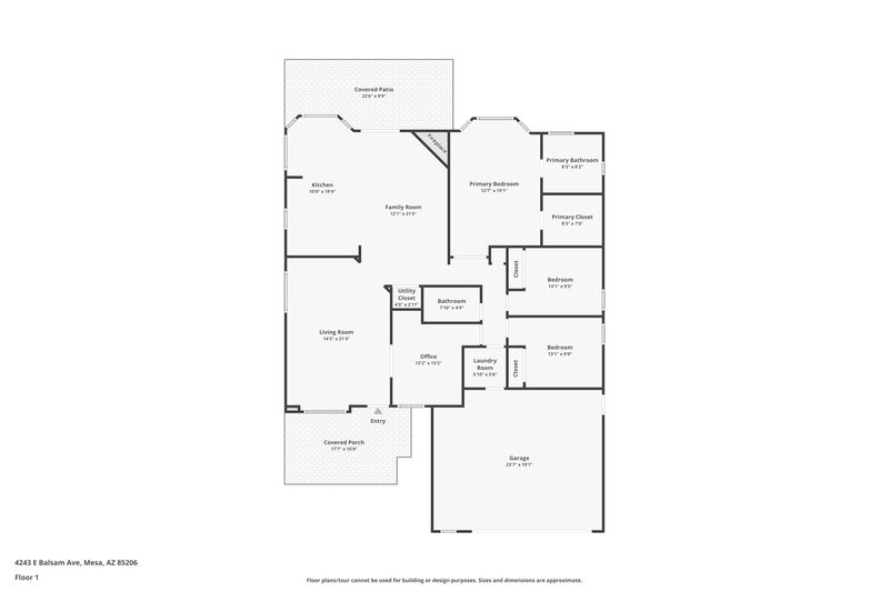2,370/Mo, 4243 E Balsam Ave Mesa, AZ 85206 Floor Plan View