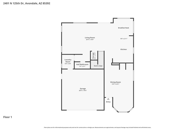 2,195/Mo, 2401 N 125th Dr Avondale, AZ 85392 Floor Plan View