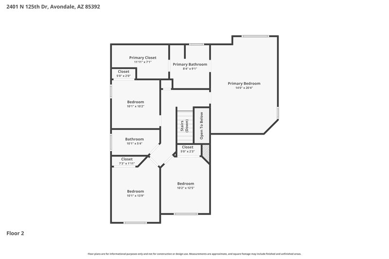2,195/Mo, 2401 N 125th Dr Avondale, AZ 85392 Floor Plan View 2