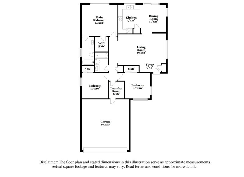 1,935/Mo, 17907 N Reno Ave Surprise, AZ 85374 Floor Plan View