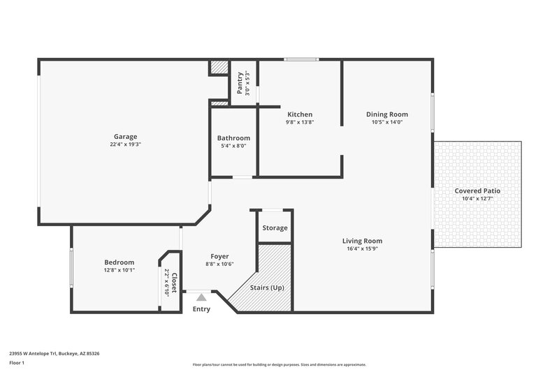 1,890/Mo, 23955 W Antelope Trail Buckeye, AZ 85326 Floor Plan View