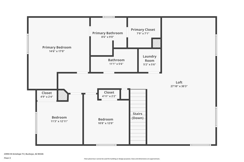 1,890/Mo, 23955 W Antelope Trail Buckeye, AZ 85326 Floor Plan View 2