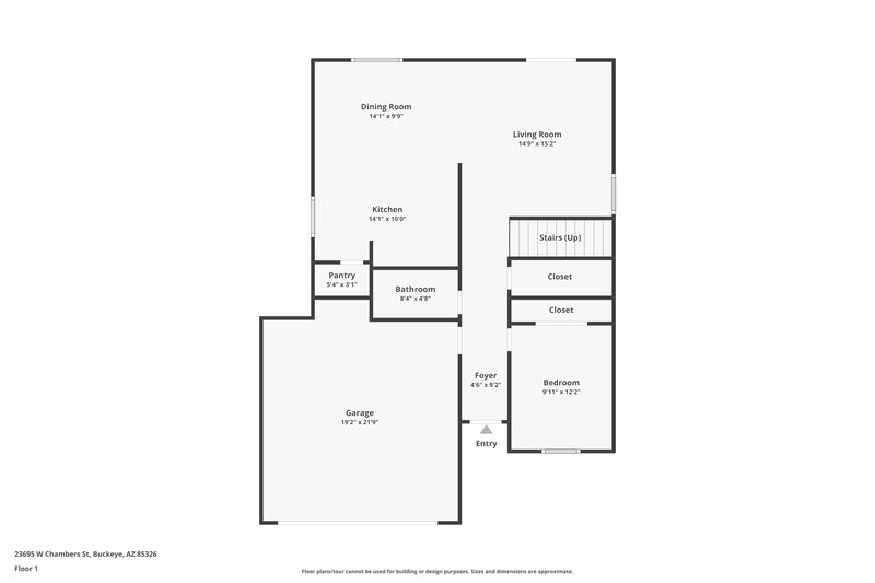 2,060/Mo, 23695 W Chambers St Buckeye, AZ 85326 Floor Plan View 2