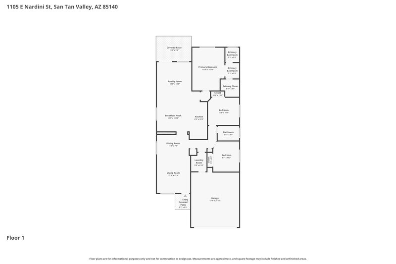 1,870/Mo, 1105 E Nardini Street San Tan Valley, AZ 85140 Floor Plan View
