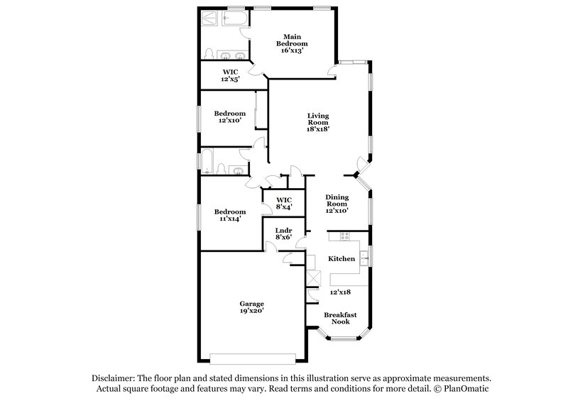 1,985/Mo, 6412 W Hilton Avenue Phoenix, AZ 85043 Floor Plan View