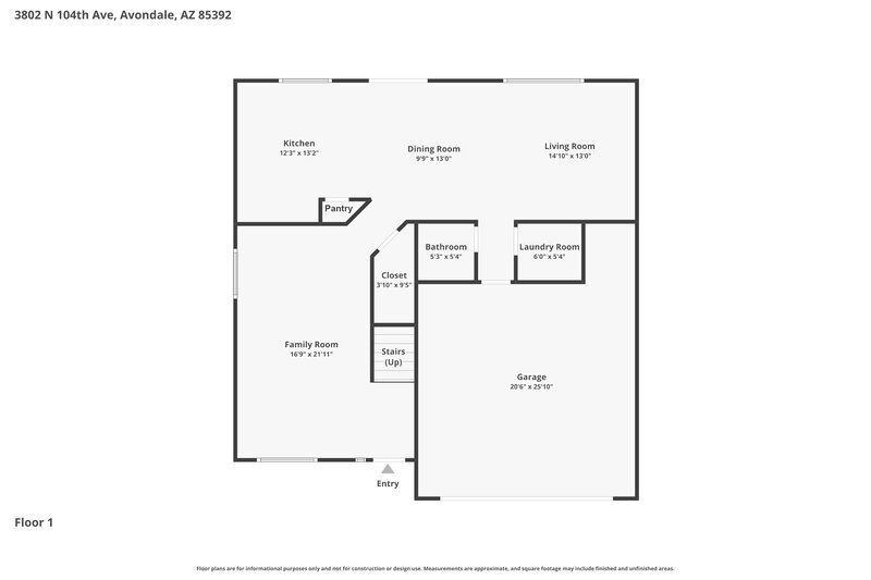 2,190/Mo, 3802 N 104th Ave Avondale, AZ 85392 Floor Plan View