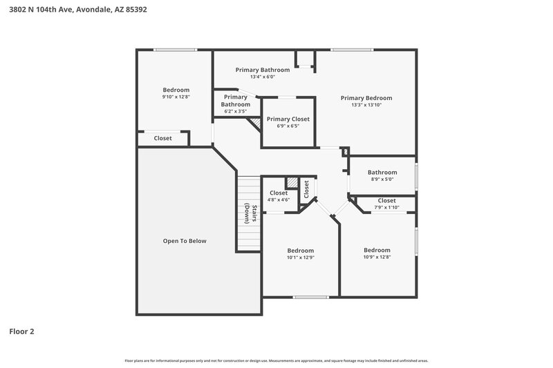 2,190/Mo, 3802 N 104th Ave Avondale, AZ 85392 Floor Plan View 2