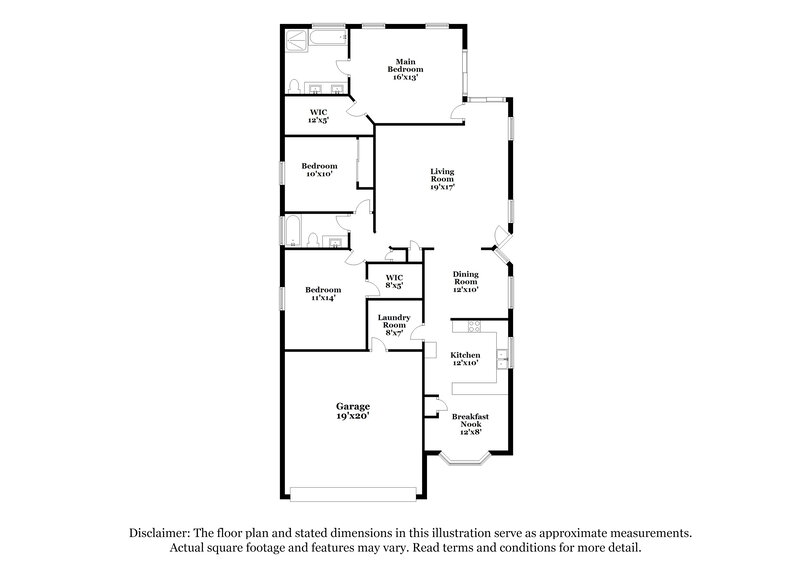 1,800/Mo, 6408 W Whyman Ave Phoenix, AZ 85043 Floor Plan View