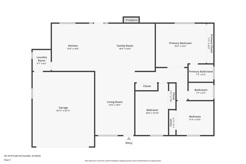 2,405/Mo, 521 W El Prado Road Chandler, AZ 85225 Floor Plan View