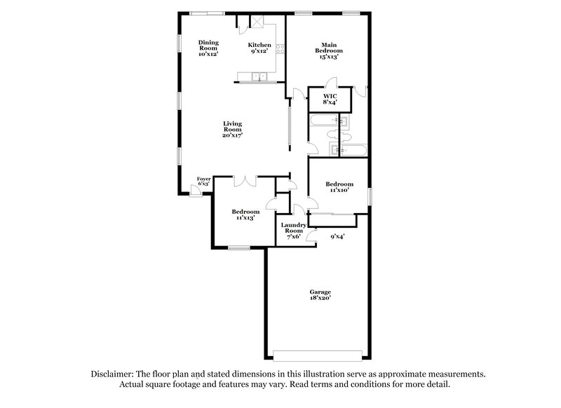 1,880/Mo, 15628 W Caribbean Ln Surprise, AZ 85379 Floor Plan View