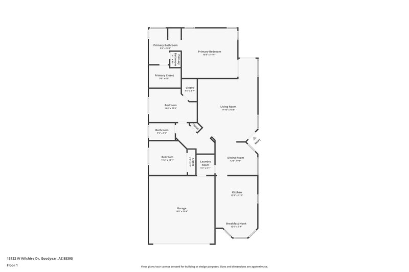 2,070/Mo, 13122 W Wilshire Dr Goodyear, AZ 85395 Floor Plan View