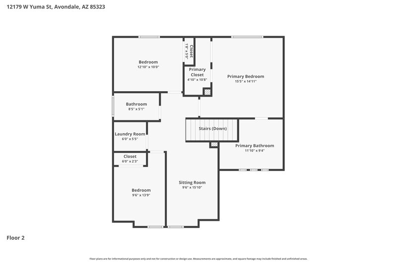 2,160/Mo, 12179 W Yuma St Avondale, AZ 85323 Floor Plan View 2