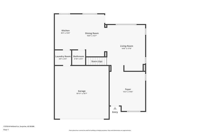 1,815/Mo, 17378 W Holland Ln Surprise, AZ 85388 Floor Plan View