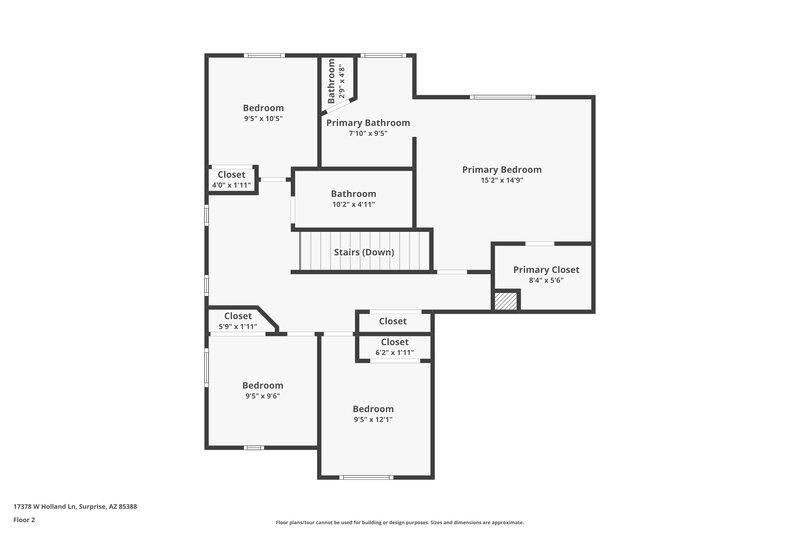 1,815/Mo, 17378 W Holland Ln Surprise, AZ 85388 Floor Plan View 2