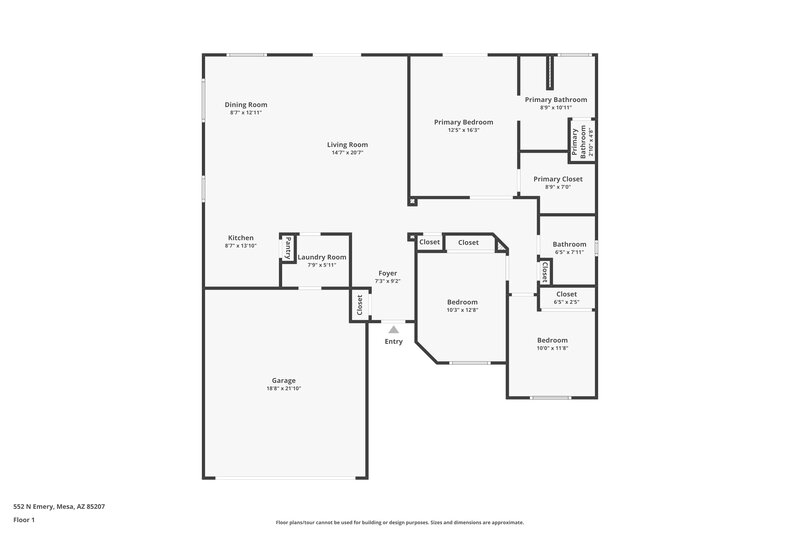 2,115/Mo, 552 N Emery Mesa, AZ 85207 Floor Plan View