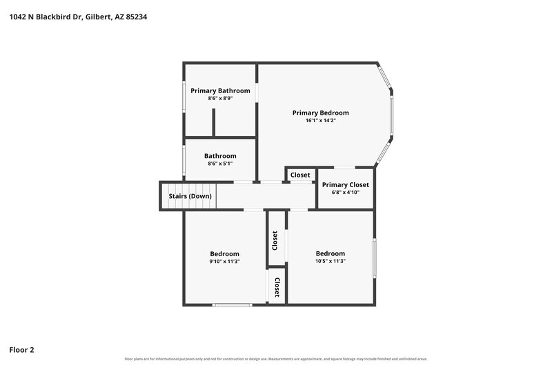 2,275/Mo, 1042 N Blackbird Dr Gilbert, AZ 85234 Floor Plan View