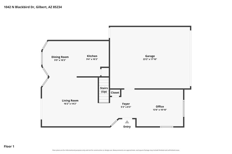 2,275/Mo, 1042 N Blackbird Dr Gilbert, AZ 85234 Floor Plan View 2