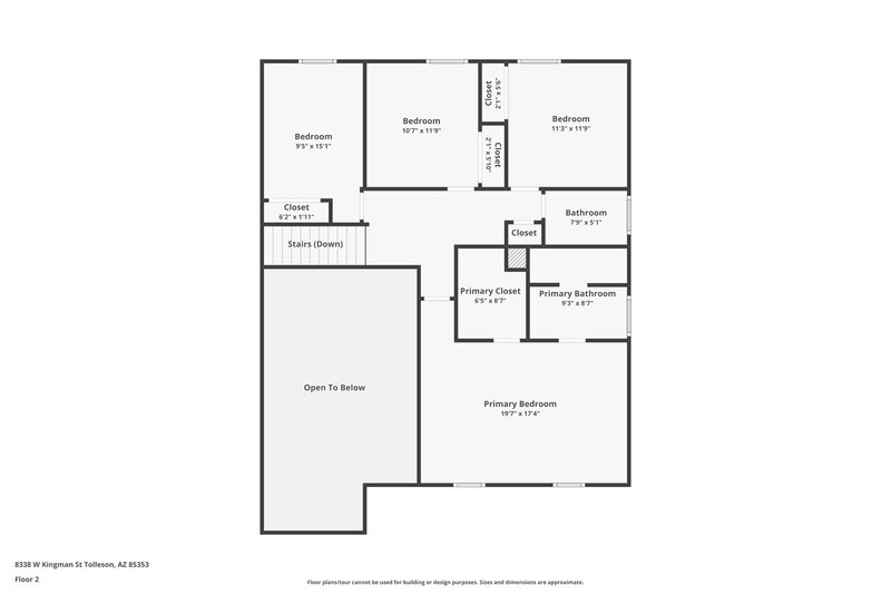 3,280/Mo, 8338 W Kingman St Tolleson, AZ 85353 Floor Plan View