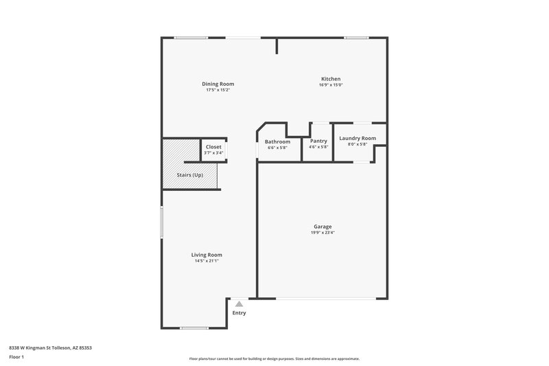 2,450/Mo, 8338 W Kingman St Tolleson, AZ 85353 Floorplan View