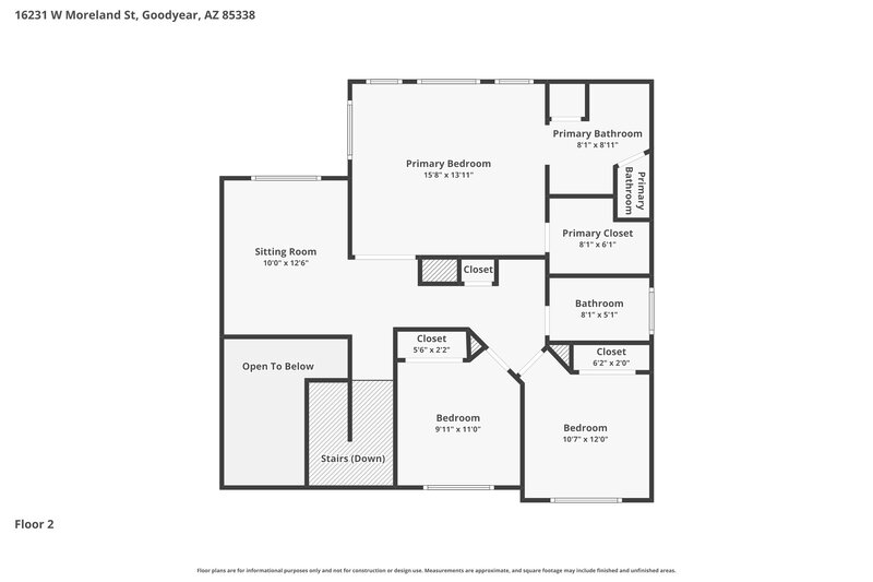 2,345/Mo, 16231 W Moreland St Goodyear, AZ 85338 Floor Plan View