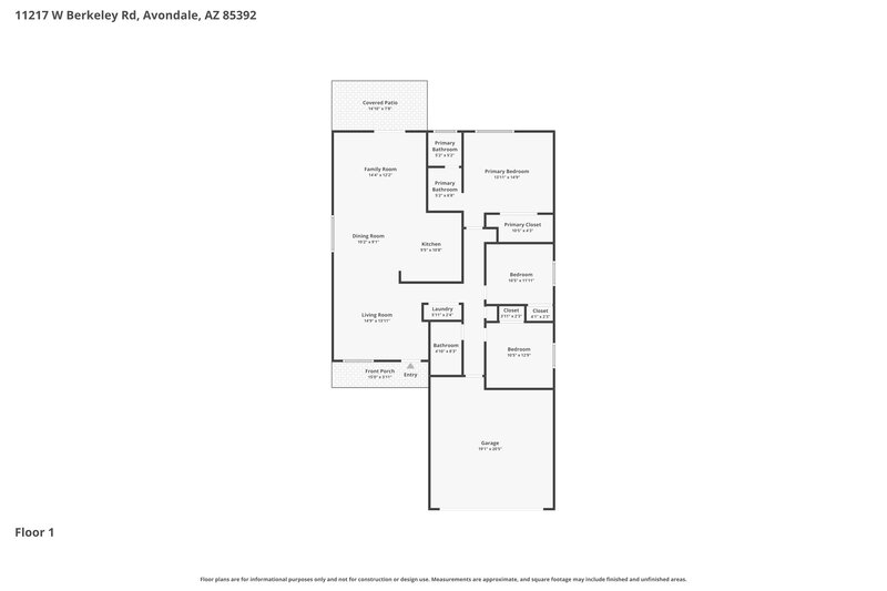 1,925/Mo, 11217 W Berkeley Rd Avondale, AZ 85392 Floor Plan View