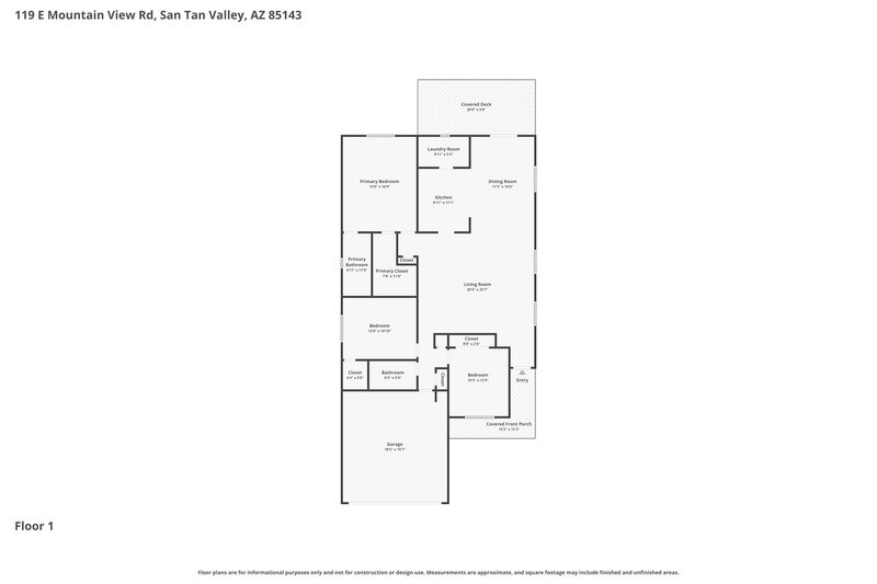 1,835/Mo, 119 E Mountain View Rd San Tan Valley, AZ 85143 Floor Plan View