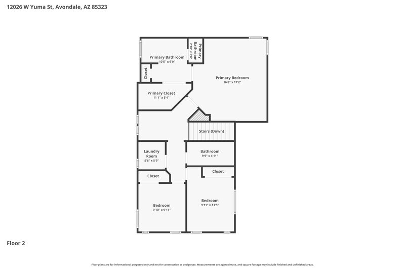 2,295/Mo, 12026 W Yuma St Avondale, AZ 85323 Floorplan View 2