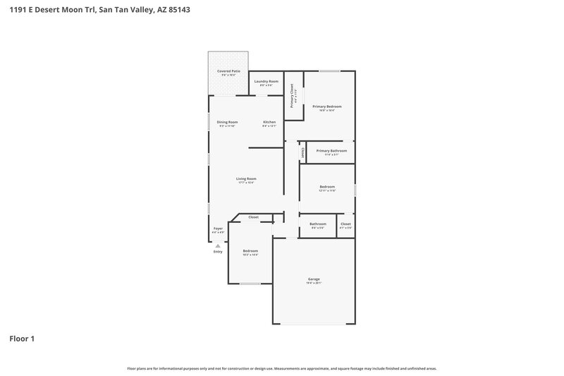 1,750/Mo, 1191 E Desert Moon Trl San Tan Valley, AZ 85143 Floor Plan View