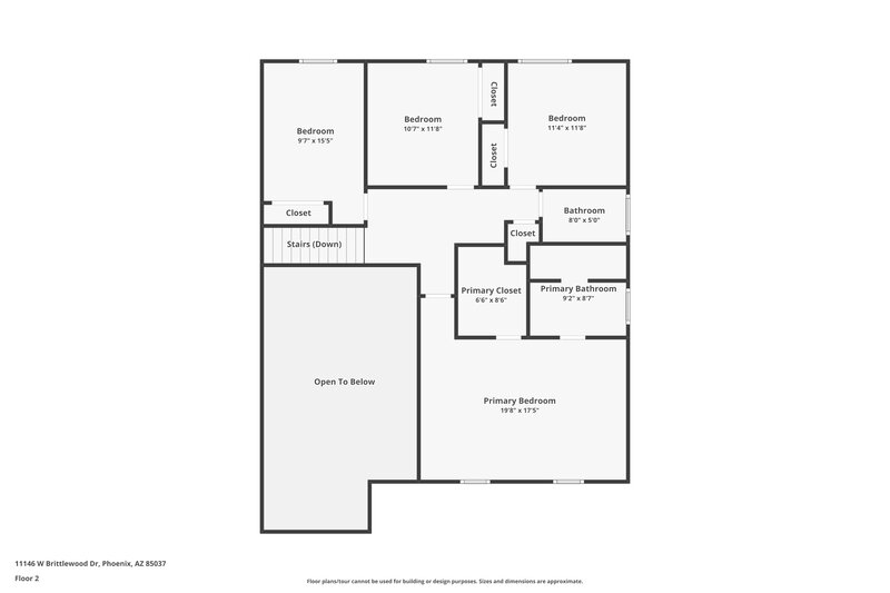 2,165/Mo, 11146 W Brittlewood Dr Phoenix, AZ 85037 Floor Plan View 2