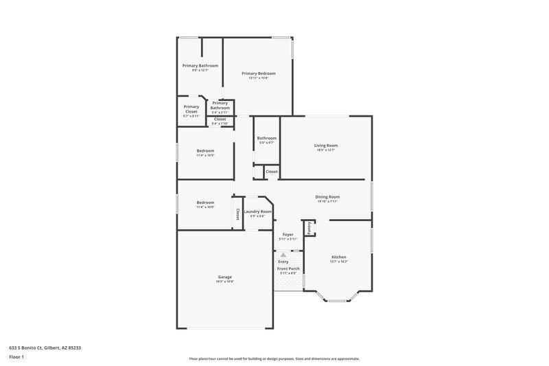 2,335/Mo, 633 S Bonito Ct Gilbert, AZ 85233 Floor Plan View