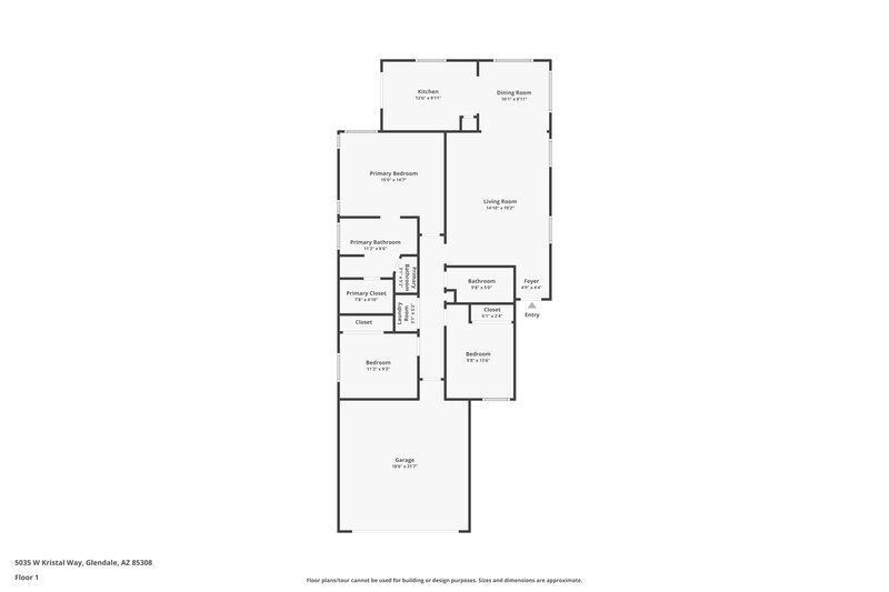 2,015/Mo, 5035 W Kristal Way Glendale, AZ 85308 Floor Plan View