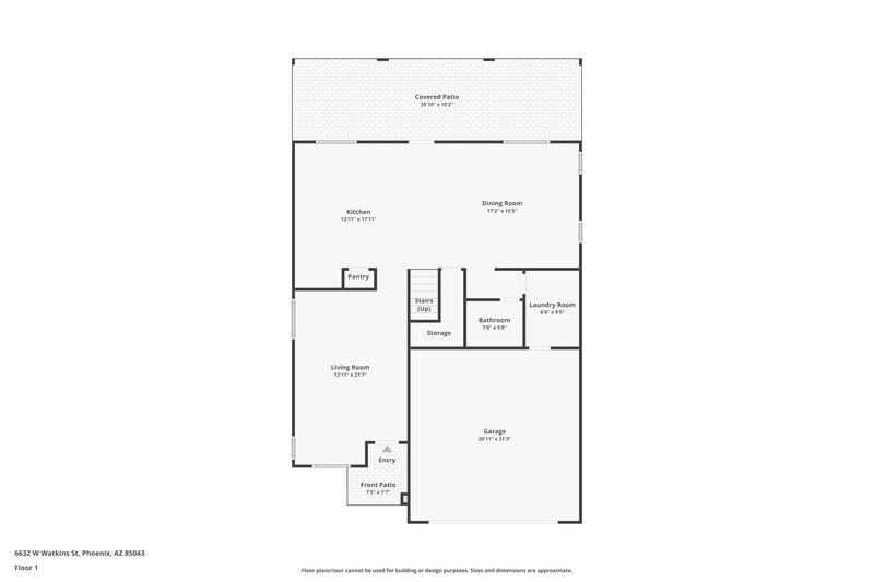 2,165/Mo, 6632 W Watkins St Phoenix, AZ 85043 Floor Plan View