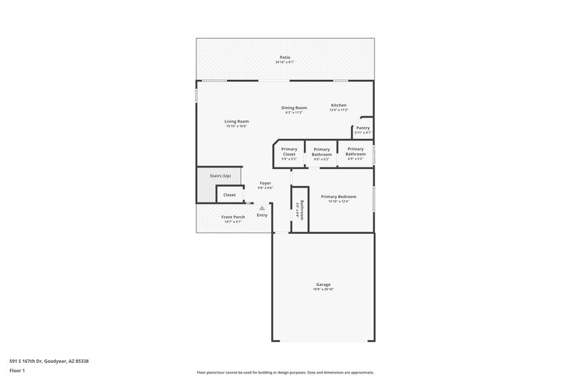 2,015/Mo, 591 S 167th Drive Goodyear, AZ 85338 Floor Plan View