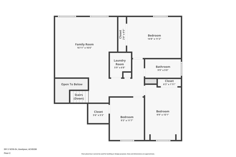 2,015/Mo, 591 S 167th Drive Goodyear, AZ 85338 Floor Plan View 2