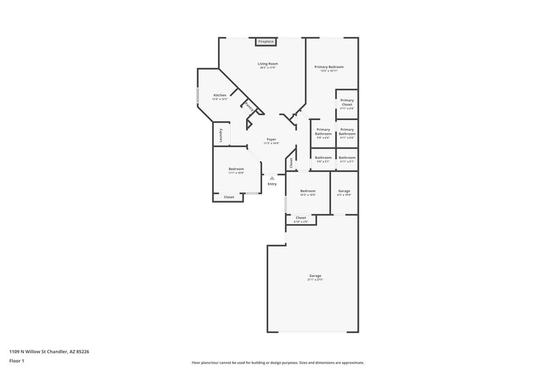 2,195/Mo, 1109 N Willow St Chandler, AZ 85226 Floorplan View