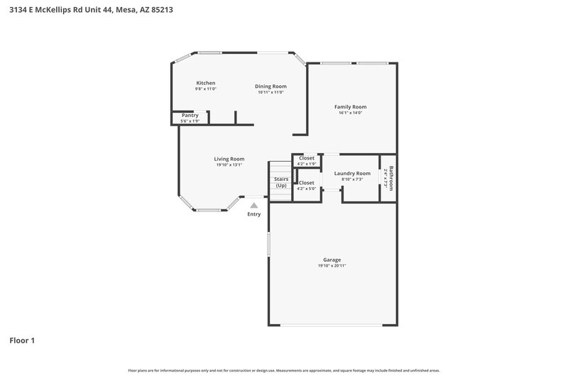 2,295/Mo, 3134 E McKellips Rd Unit 44 Mesa, AZ 85213 Floor Plan View