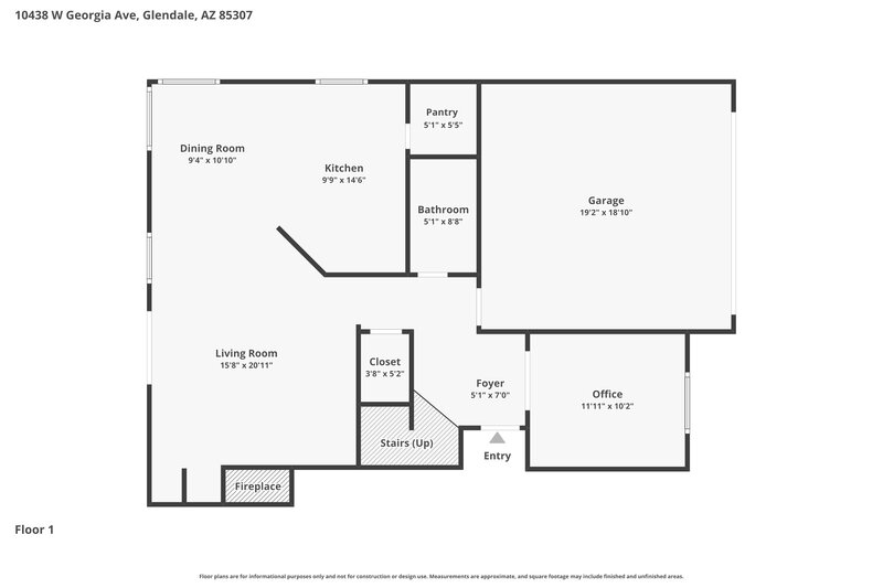 2,250/Mo, 10438 W Georgia Ave Glendale, AZ 85307 Floorplan View