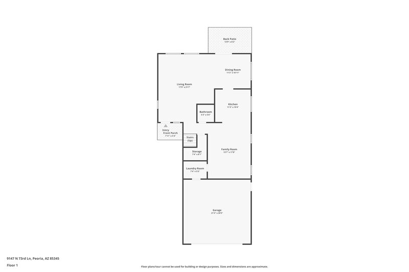 1,840/Mo, 9147 N 73rd Ln Peoria, AZ 85345 Floor Plan View