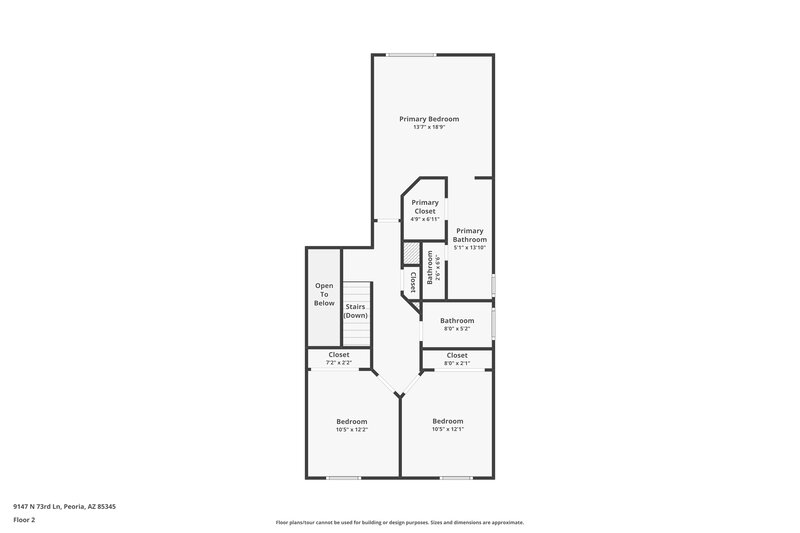 1,840/Mo, 9147 N 73rd Ln Peoria, AZ 85345 Floor Plan View 2