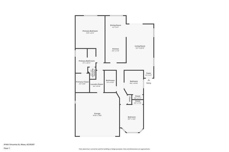 2,840/Mo, 9146 E Encanto St Mesa, AZ 85207 Floor Plan View