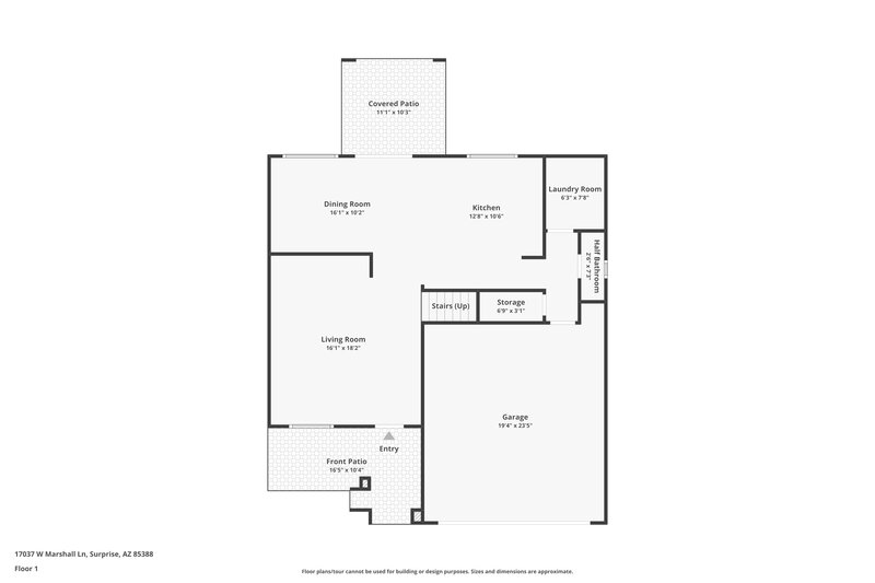 1,960/Mo, 17037 W Marshall Ln Surprise, AZ 85388 Floor Plan View