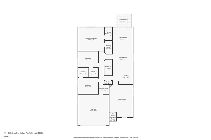 1,825/Mo, 1701 E Christopher St San Tan Valley, AZ 85140 Floor Plan View