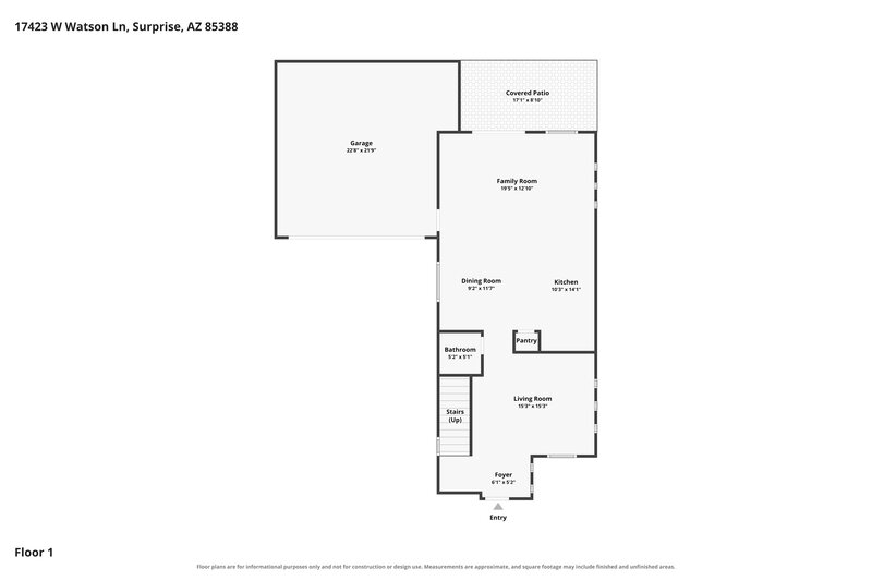 2,315/Mo, 17423 W Watson Ln Surprise, AZ 85388 Floor Plan View